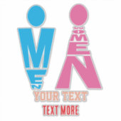 Men and Women Typography Icon Design Sticker (Voorkant)