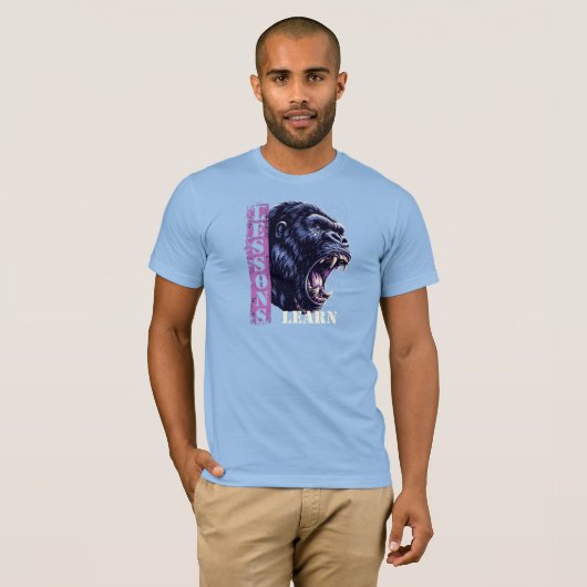 Men Angry Gorilla Lessons Learn T-Shirt (Devant entier)