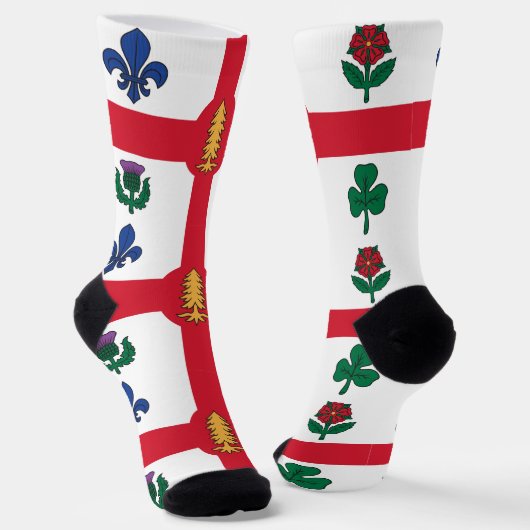 Men crew socks with flag of Montreal, Canada Sokken (Gebogen)
