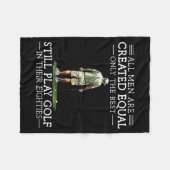 Men Play Golf Eighties Funny Golfer Golfing Fleece Deken (Voorkant (Horizontaal))