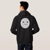 Men’s Black Hoodie with Minimal White Face Graphic (Achterkant volledig)