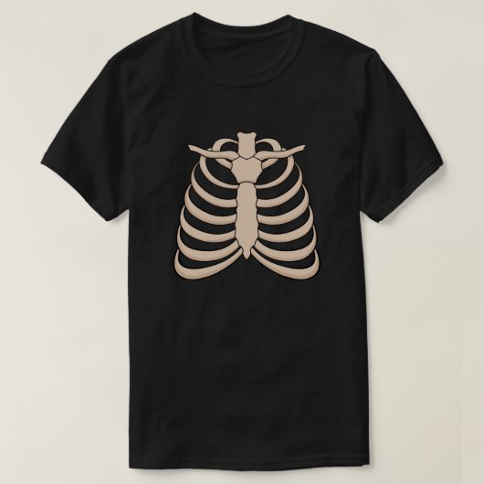 Men’s Cartoon Ribcage Halloween T-Shirt (Design devant)