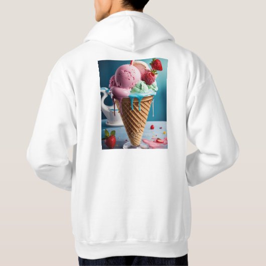 Men’s Hoodie with Cool Ice Cream Design | Trendy I (Achterkant)