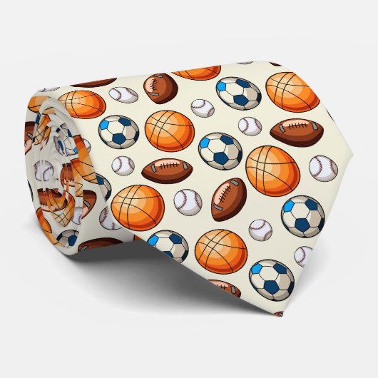 Men’s Sports Balls Tie Stropdas (Opgerold)