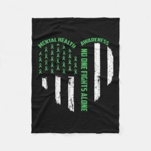 Men vecht tegen US Flag Heart Alone Geestelijke Ge Fleece Deken