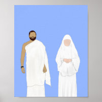 Men & Women in Hajj Hand Drawn