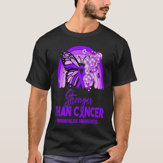 Men Womens Stronger Than Fibromyalgia Rainbow T-shirt (Voorkant)