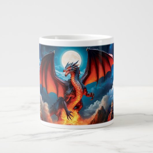 Menacer la Mug de café Dragon Rouge (Devant)