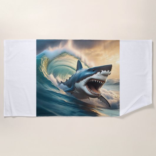 Menacer la serviette de plage de requin (Devant)