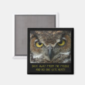 Menacing Owl Photo - MAGNET ALIMENTAIRE PARFAIT! (Recto/Verso)