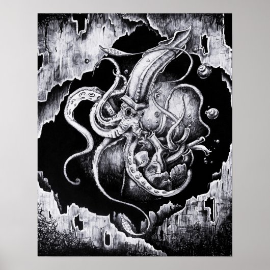Menacing Squid Poster (Voorkant)
