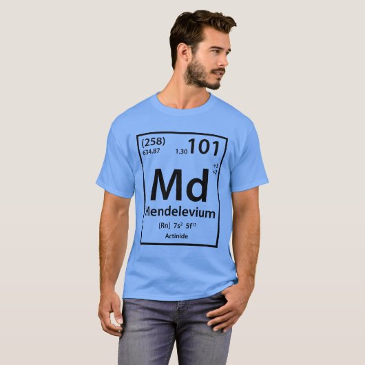 Mendelevium Element (zwart) T-shirt (Voorkant volledig)