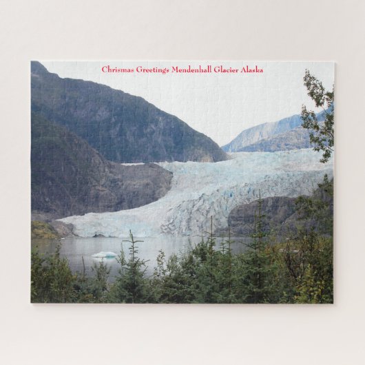 Mendenhall Glacier Alaska Chrismas Greetings Legpuzzel (Horizontaal)