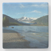 Mendenhall Lake in het landschap van Juneau Alaska Stenen Onderzetter (Voorkant)
