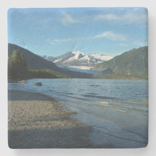 Mendenhall Lake in het landschap van Juneau Alaska Stenen Onderzetter (Voorkant)