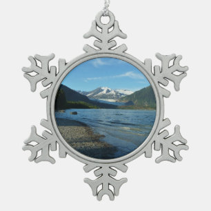 Mendenhall Lake in Juneau Alaska Tin Sneeuwvlok Ornament