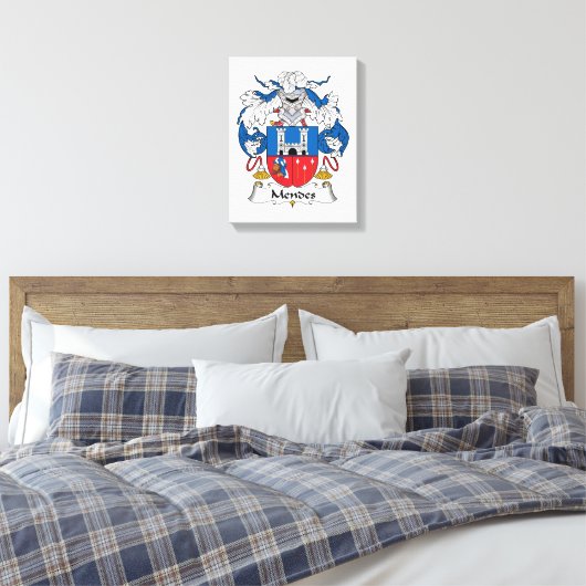 Mendes Family Crest Canvas Afdruk (Insitu (Slaapkamer))