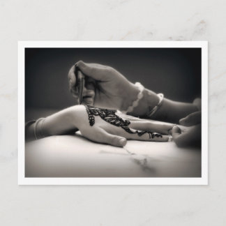 Mendhi Hand Henna in Sepia Tone Briefkaart