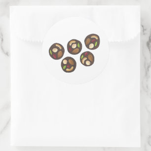 Mendiants Franse chocolade Chocolatier Chocoholic Ronde Sticker