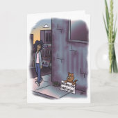 Mendier Chat Avec Carte De Voeux (Devant)