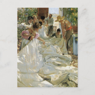 Mending the Sail - Joaquín Sorolla y Bastida Briefkaart