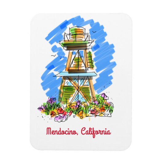 Mendocino watertoren magneet (Verticaal)
