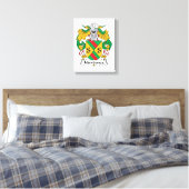 Mendonca Family Crest Canvas Afdruk (Insitu (Slaapkamer))