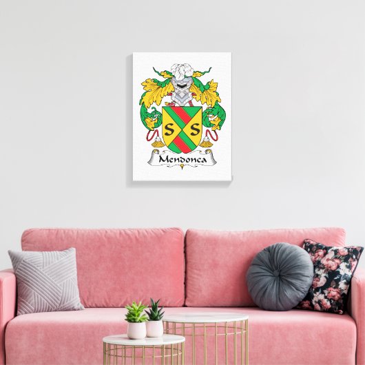Mendonca Family Crest Canvas Afdruk (Insitu (Woonkamer))