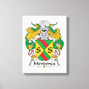 Mendonca Family Crest Canvas Afdruk