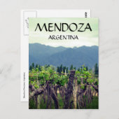 mendoza argentina wijnstokken briefkaart (Voorkant / Achterkant)