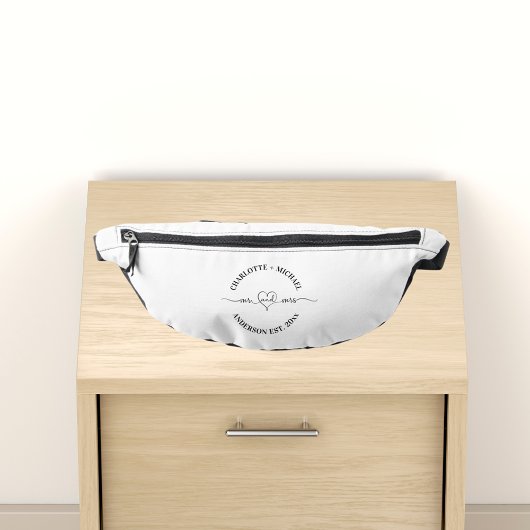 Meneer blanke zwarte pasgetrouwden heuptasje