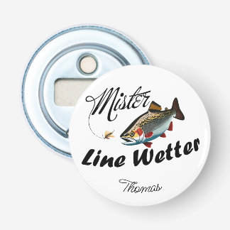 Meneer Castaway Regenboogforel Button Flesopener