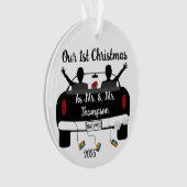 Meneer, de Passen getrouwd van de eerste kerst Ornament (voorkant)