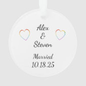 Meneer, de Passen getrouwd van de eerste kerst Ornament (achterkant)