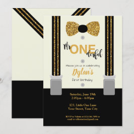 Meneer een prachtig zwart en gouden boog stropdas kaart