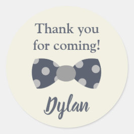 Meneer een prachtige marine en grijze boog stropda ronde sticker