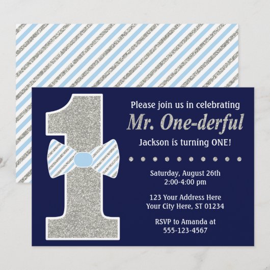 Meneer een prachtige verjaardagsuitnodiging kaart (Voorkant / Achterkant)