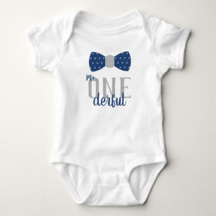 Meneer EENderful Verjaardagsshirt in Blauw en Grij Romper