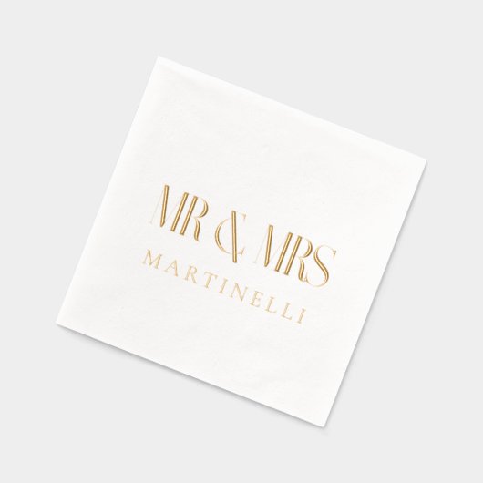 Meneer en mevrouw aangepaste moderne ontwerp folie servetten (Links)