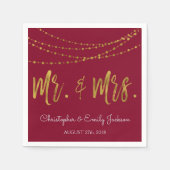 Meneer en mevrouw. Bourgondië en Gold Foil String  Servetten (Voorkant)