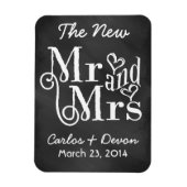"Meneer en mevrouw" Chalkboard bruiloft souvenier Magneet (Verticaal)