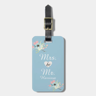 Meneer en mevrouw Chic Floral Bagagelabel