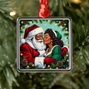 Meneer en mevrouw Claus Kerstmis zoet Metalen Ornament