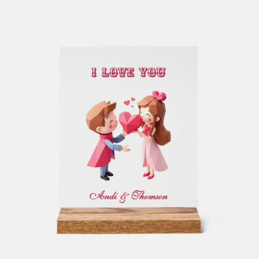 Meneer en mevrouw | Een liefdesverhaal personalise Acryl Bord (Voorkant)