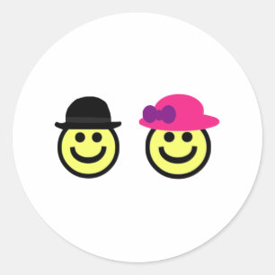 Meneer en mevrouw Face Ronde Sticker