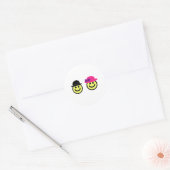 Meneer en mevrouw Face Ronde Sticker (Envelop)