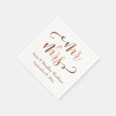 "Meneer en mevrouw" Faux Copper Typography Wedding Servetten (Hoek)