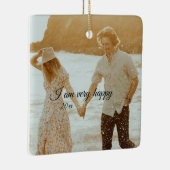 Meneer en mevrouw foto, onze eerste kerst keramisch ornament (Rechts)