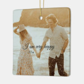 Meneer en mevrouw foto, onze eerste kerst keramisch ornament (Links)