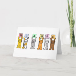 Meneer en mevrouw gefeliciteerd met de bruiloft Cu Kaart